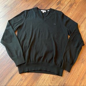 Lacoste Mens V-neck Black Sweater